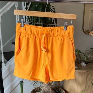 Women's Orange Drawstring Elastic-Waist Shorts XS